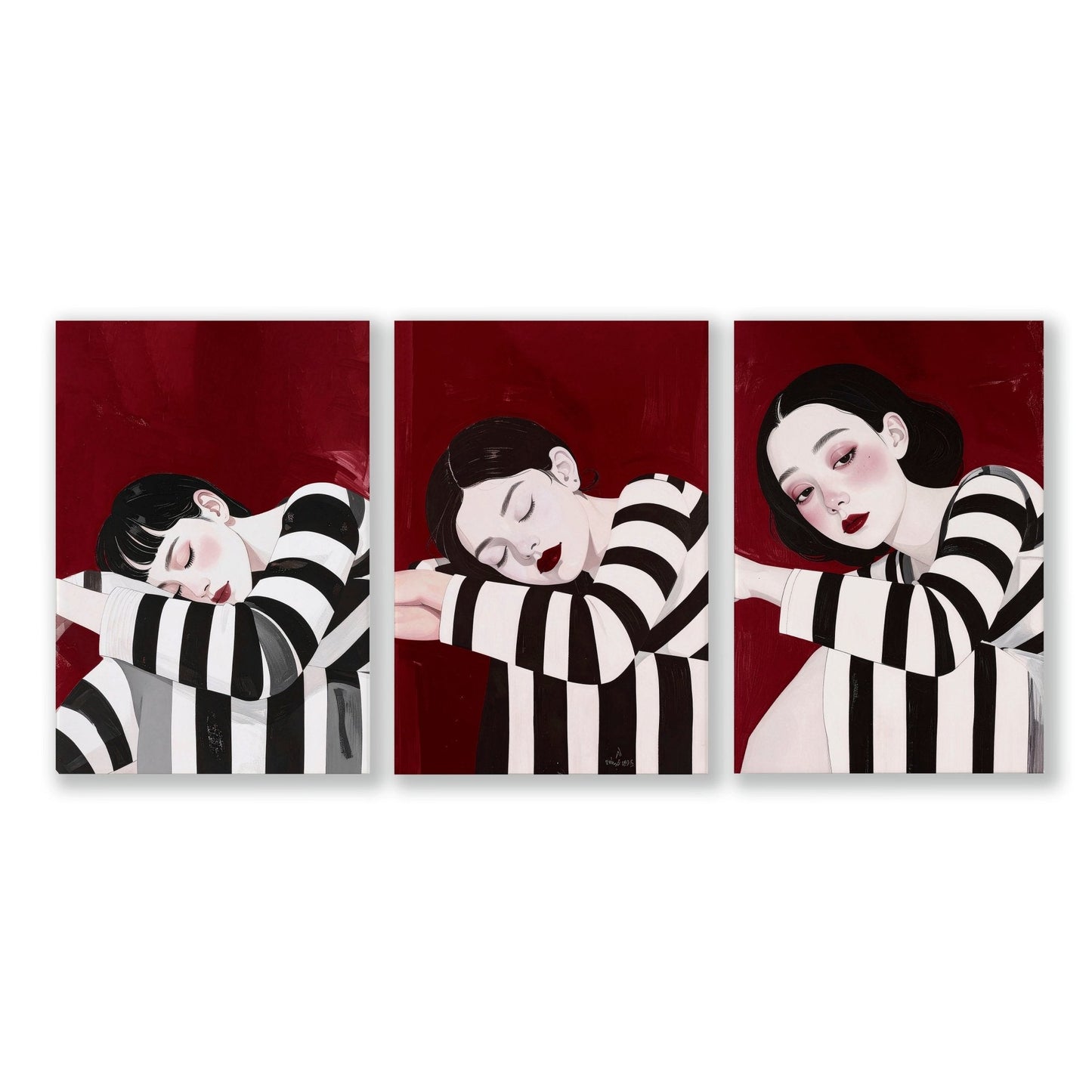 Gallery Walls Living Room | Set of 3 Boho Women Wall art Prints