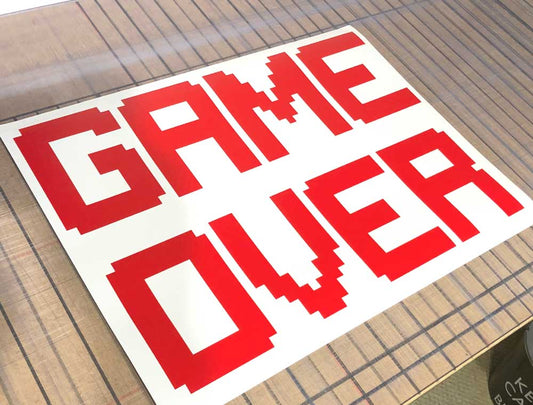 Retro Game Over Wall Sticker – Gamer Bedroom Wall Art