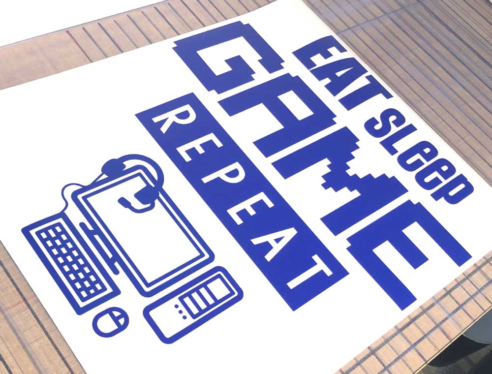 Gamer Wall Sticker – Eat Sleep Game Repeat - Boys Bedroom Gaming Decor