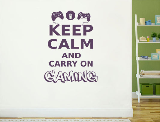 Keep Calm and Carry On Gaming Wall Sticker