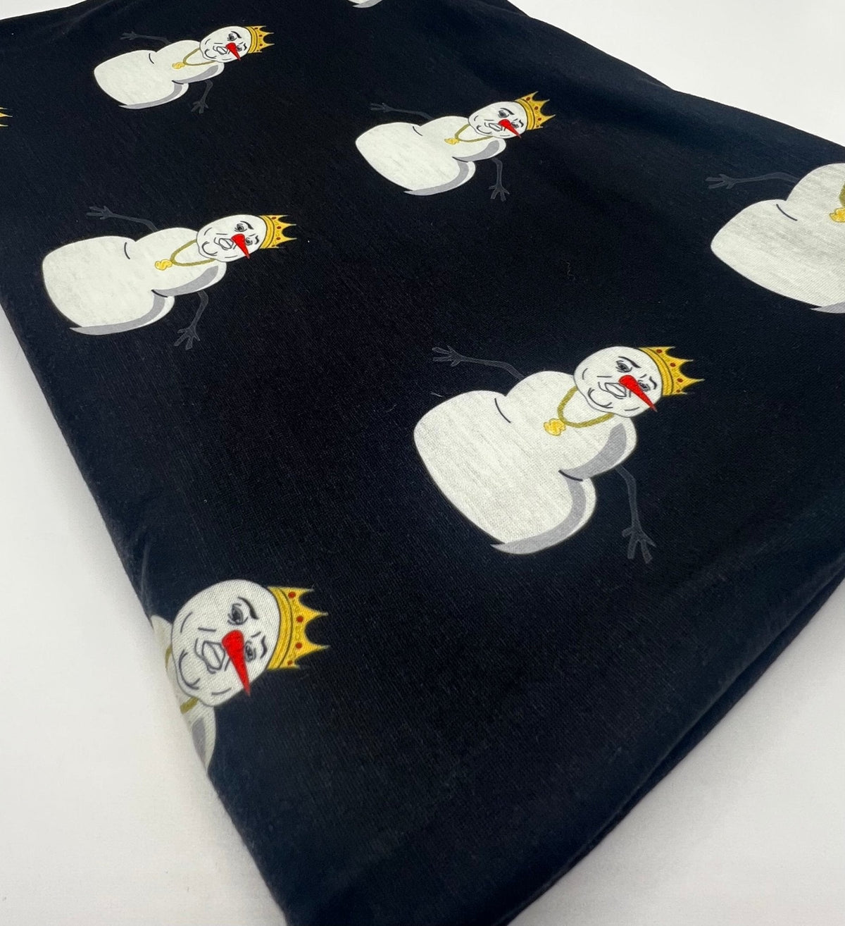 Gangster Snowman Print Soft Spun Poly Stretch Fabric