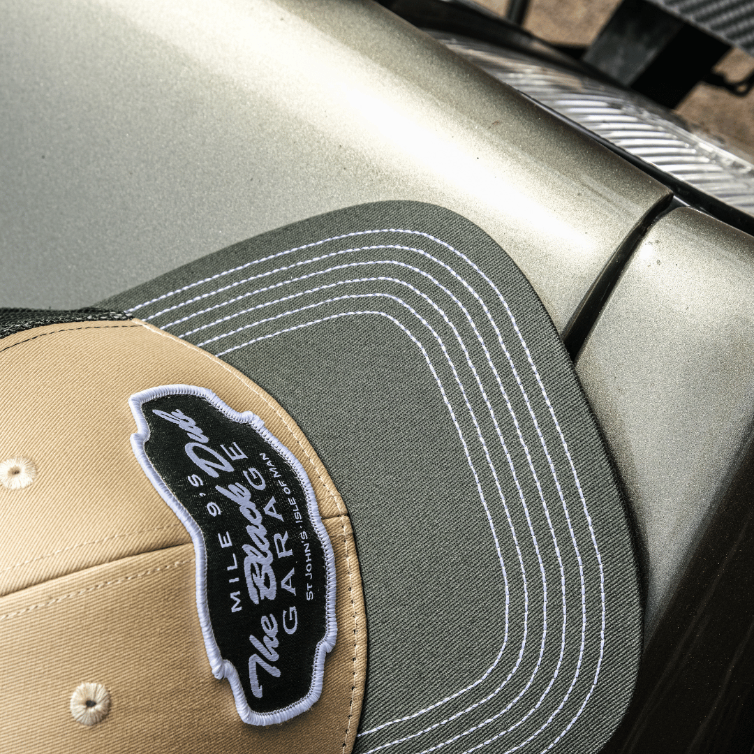 Green & Beige Black Dub Garage Trucker Hat