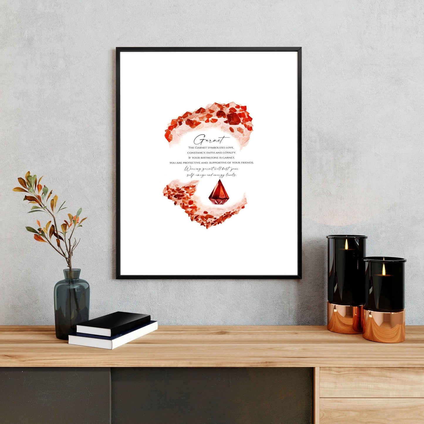 Garnet January Birthstone | wall art print