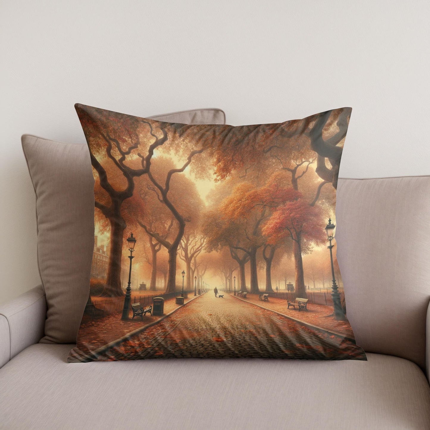 Autumn Park Elegance Cotton Cushion