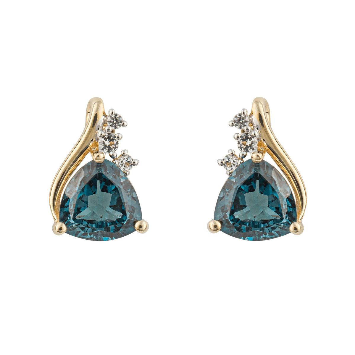 Elements Gold Trillion Semi-Precious Stud Earrings