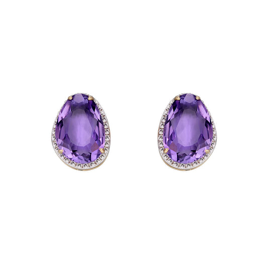 Elements Gold Irregular Shaped Semi-Precious Stone Stud Earrings