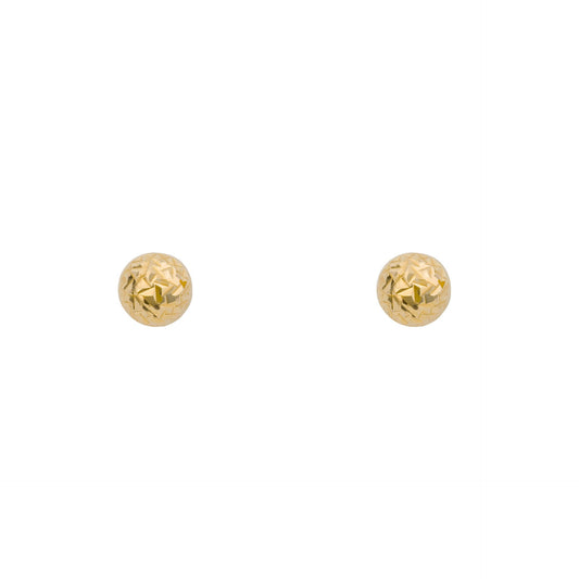 Elements Gold Small Textured Ball Stud Earrings