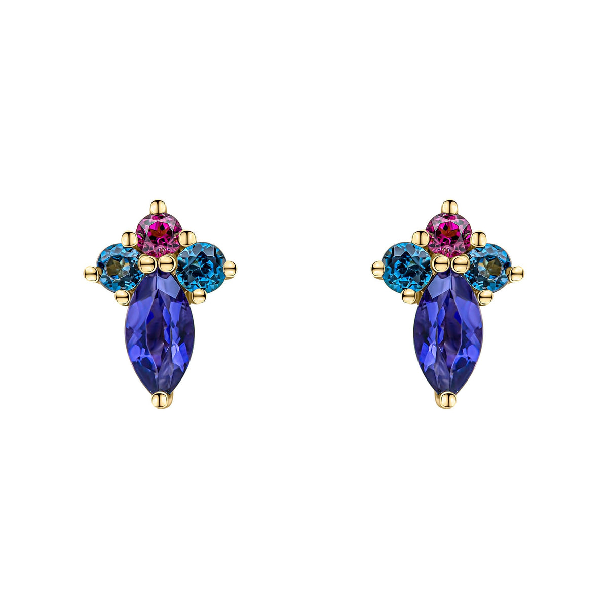 Elements Gold Barcelona Cluster Stud Earrings