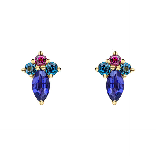 Elements Gold Barcelona Cluster Stud Earrings