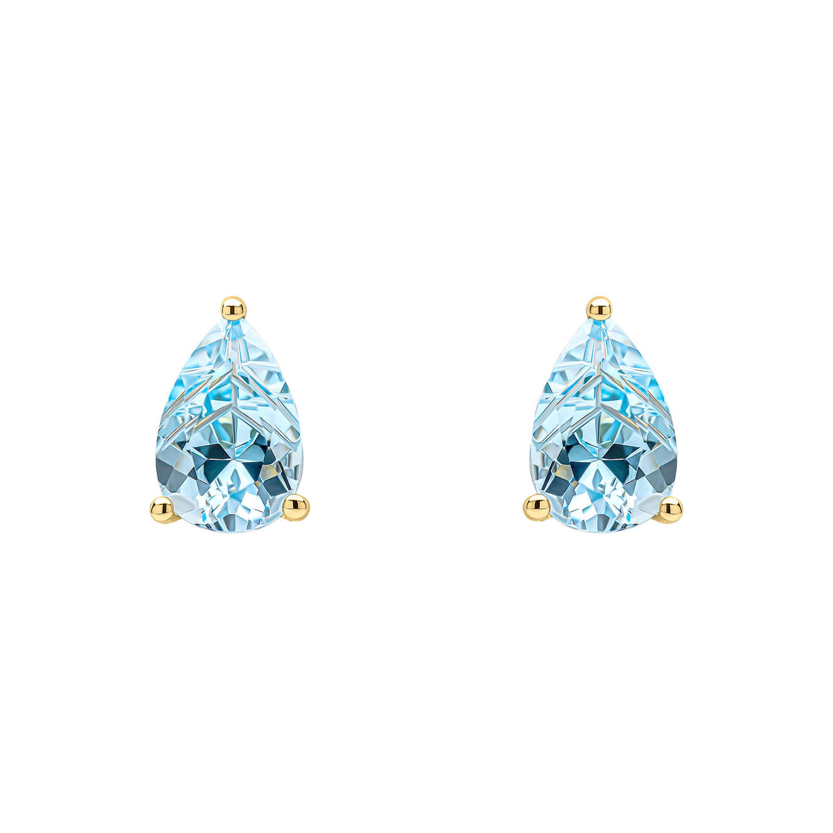 Elements Gold Pear Fancy Cut Topaz Stud Earrings