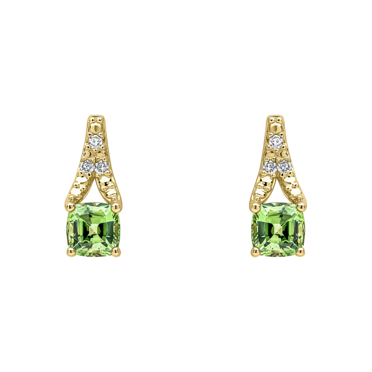 Elements Gold Rose Cut Sapphire and Diamond Drop Earrings