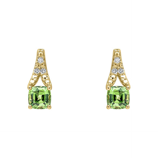 Elements Gold Rose Cut Sapphire and Diamond Drop Earrings