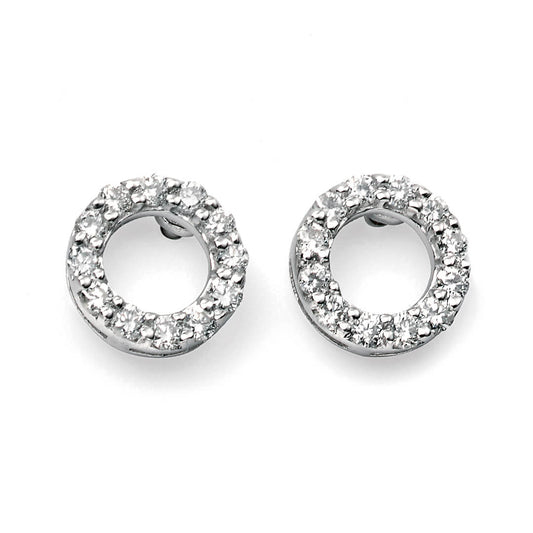 Elements Gold Open Circle Earrings with Diamonds