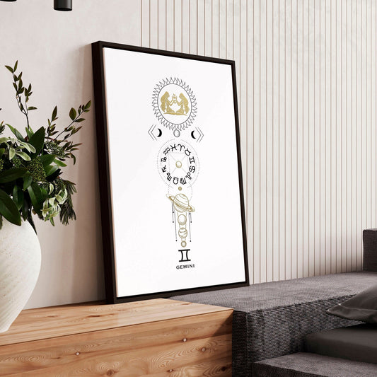 Gemini zodiac sign wall art print