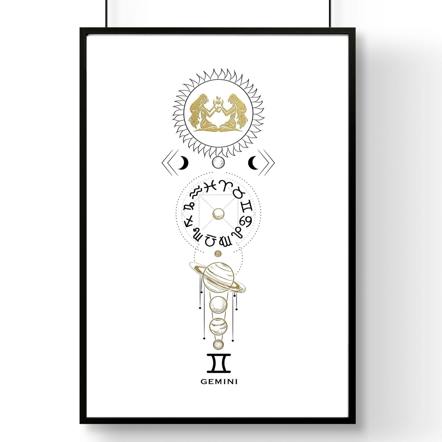 Gemini zodiac sign wall art print