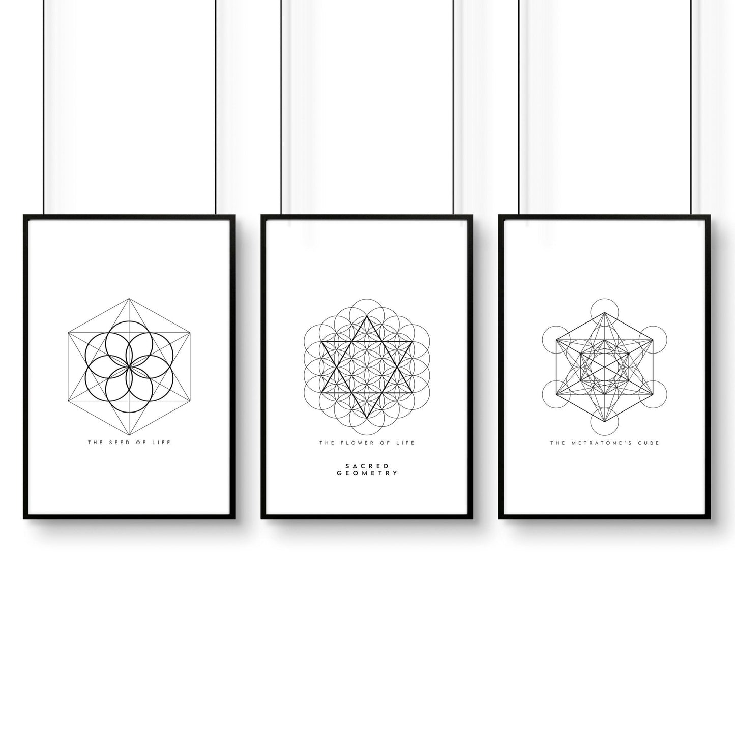 Geometric Wall Art | Set of 3 Sacred Geometry Wall art Prints