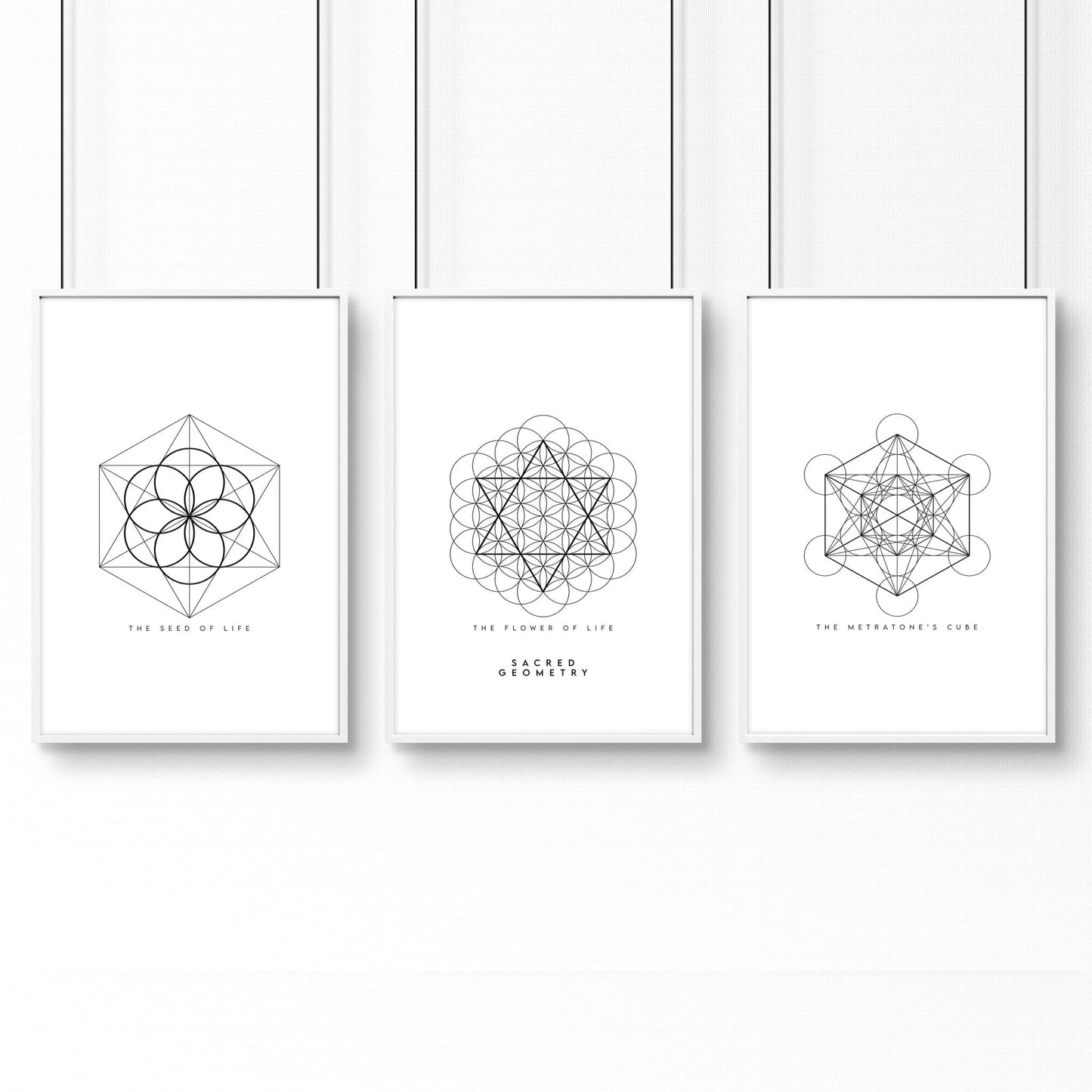 Geometric Wall Art | Set of 3 Sacred Geometry Wall art Prints