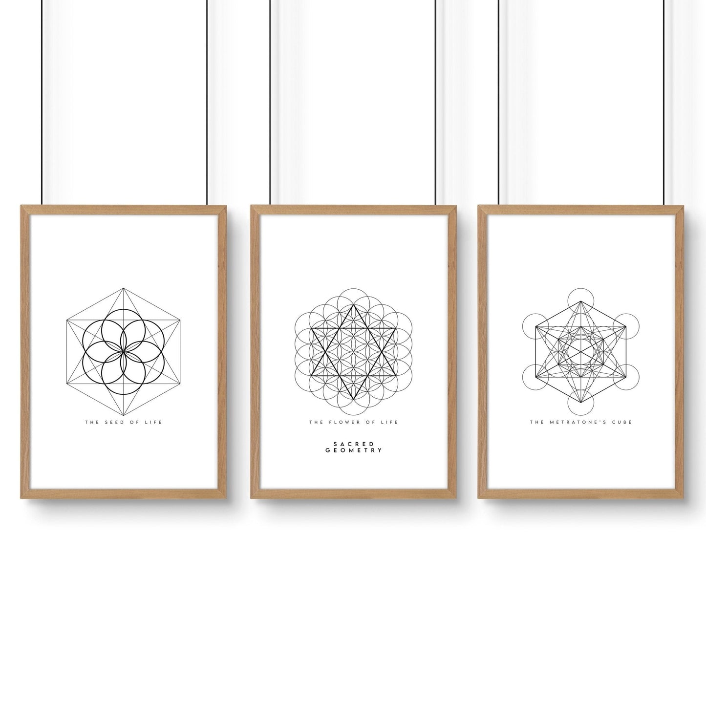 Geometric Wall Art | Set of 3 Sacred Geometry Wall art Prints