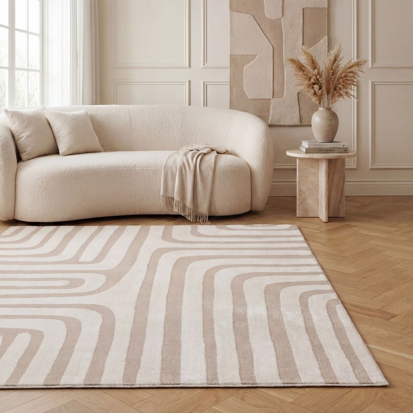 Loft Geometric Beige Rug