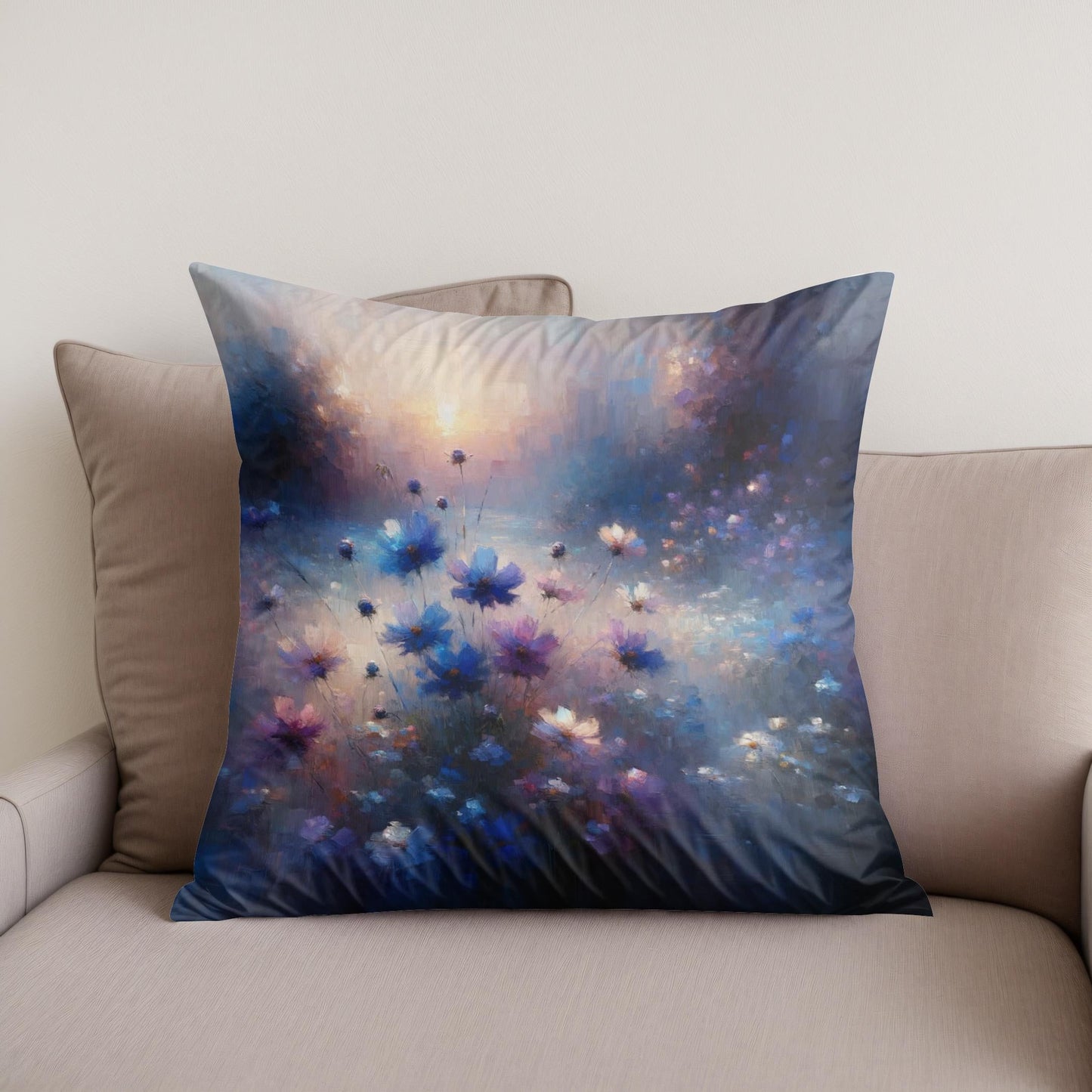 Twilight Bloom Serenity Cotton Cushion