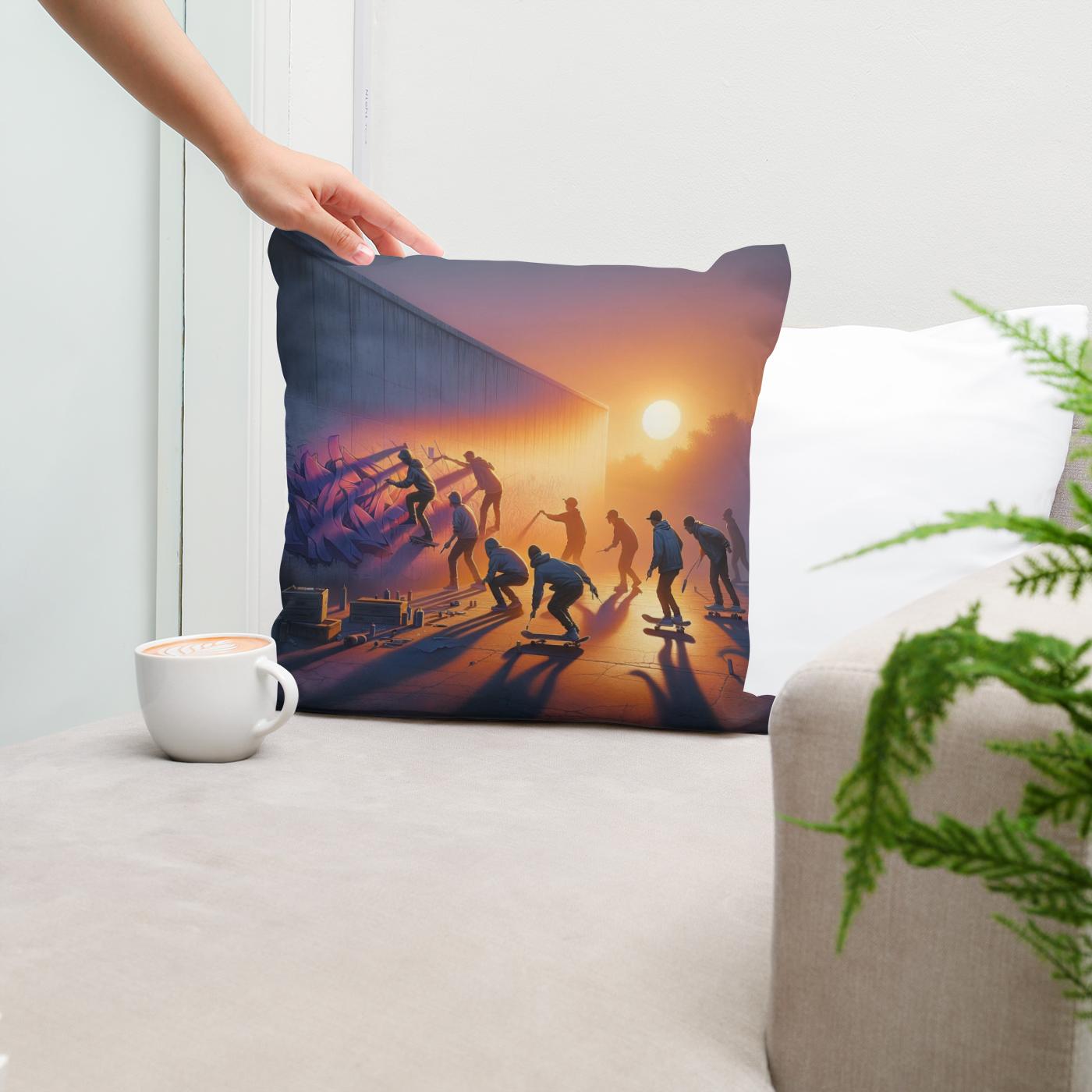 Twilight Tagging Adventure Cotton Cushion