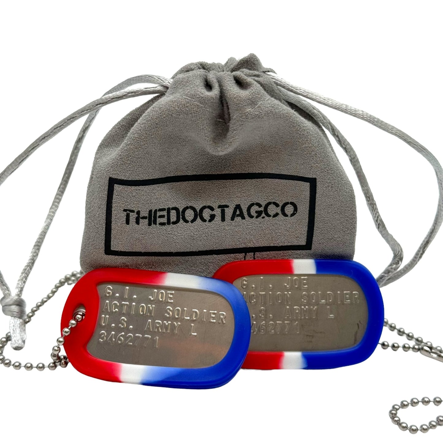 'G.I. JOE' Military Dog Tags - Cosplay Costume Prop Replica - Stainless Steel Chains Included