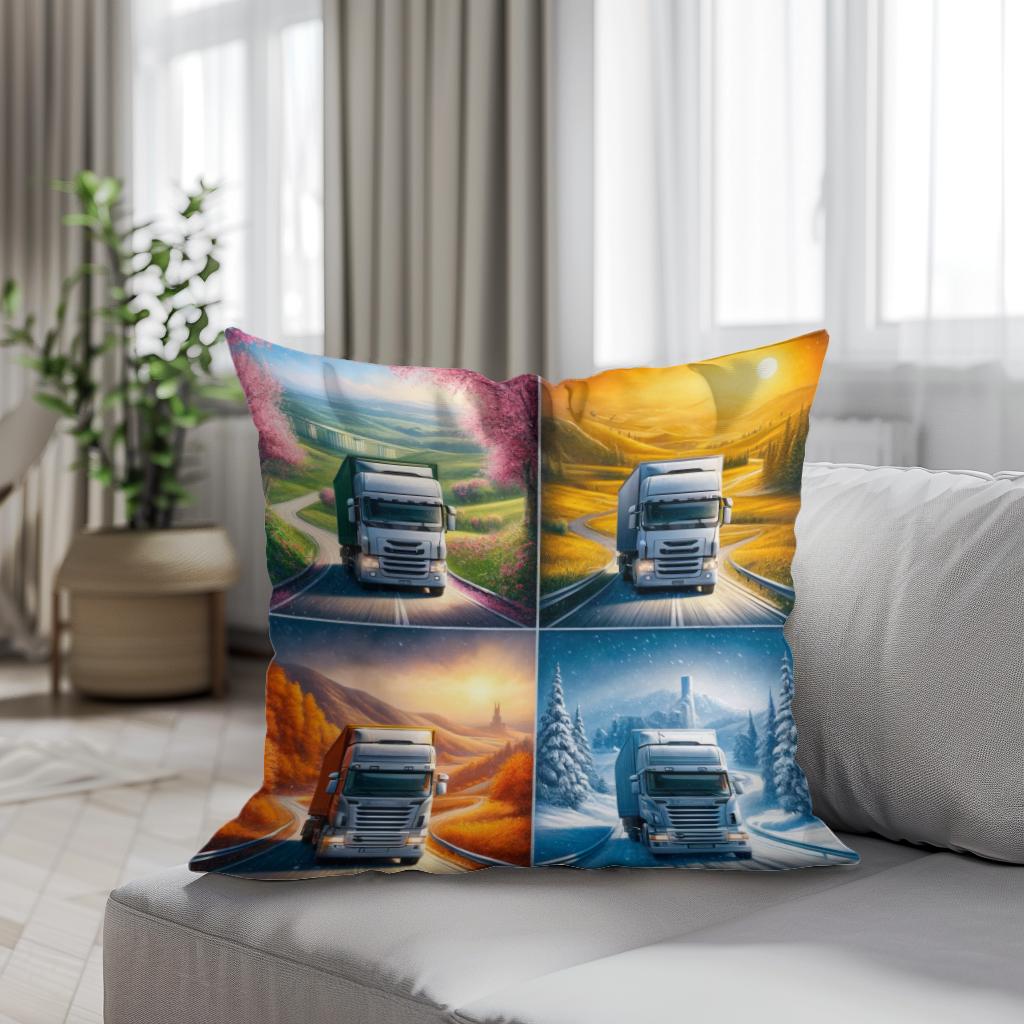 Seasons of the Road Cotton Cushion