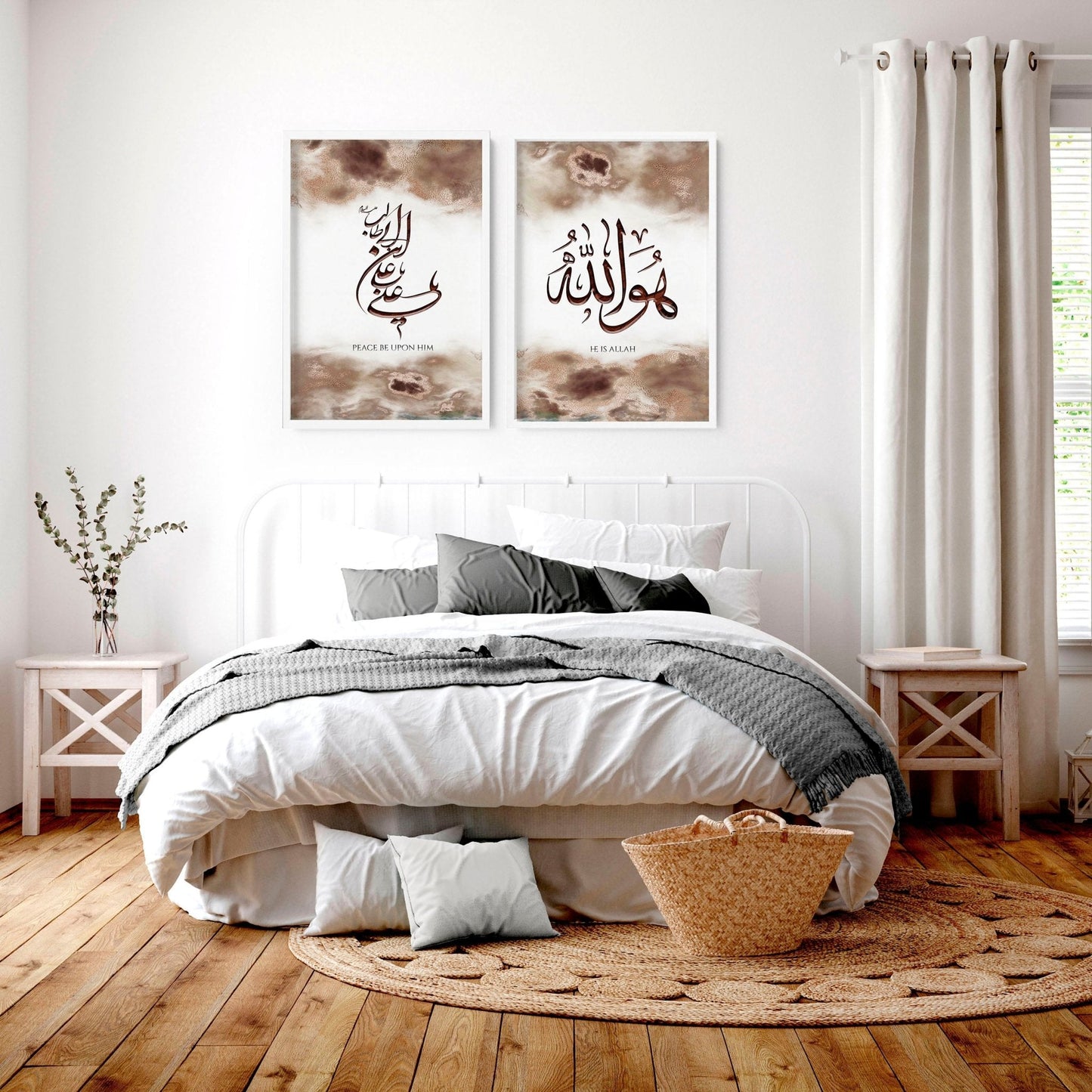 Gift for Muslim wedding | set of 2 bedroom wall art