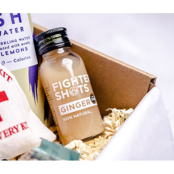 Fighter Shots Organic Ginger Shot - 27g organic cold pressed ginger in every bottle | 60ml | Single, 6-Pack or 12-Pack