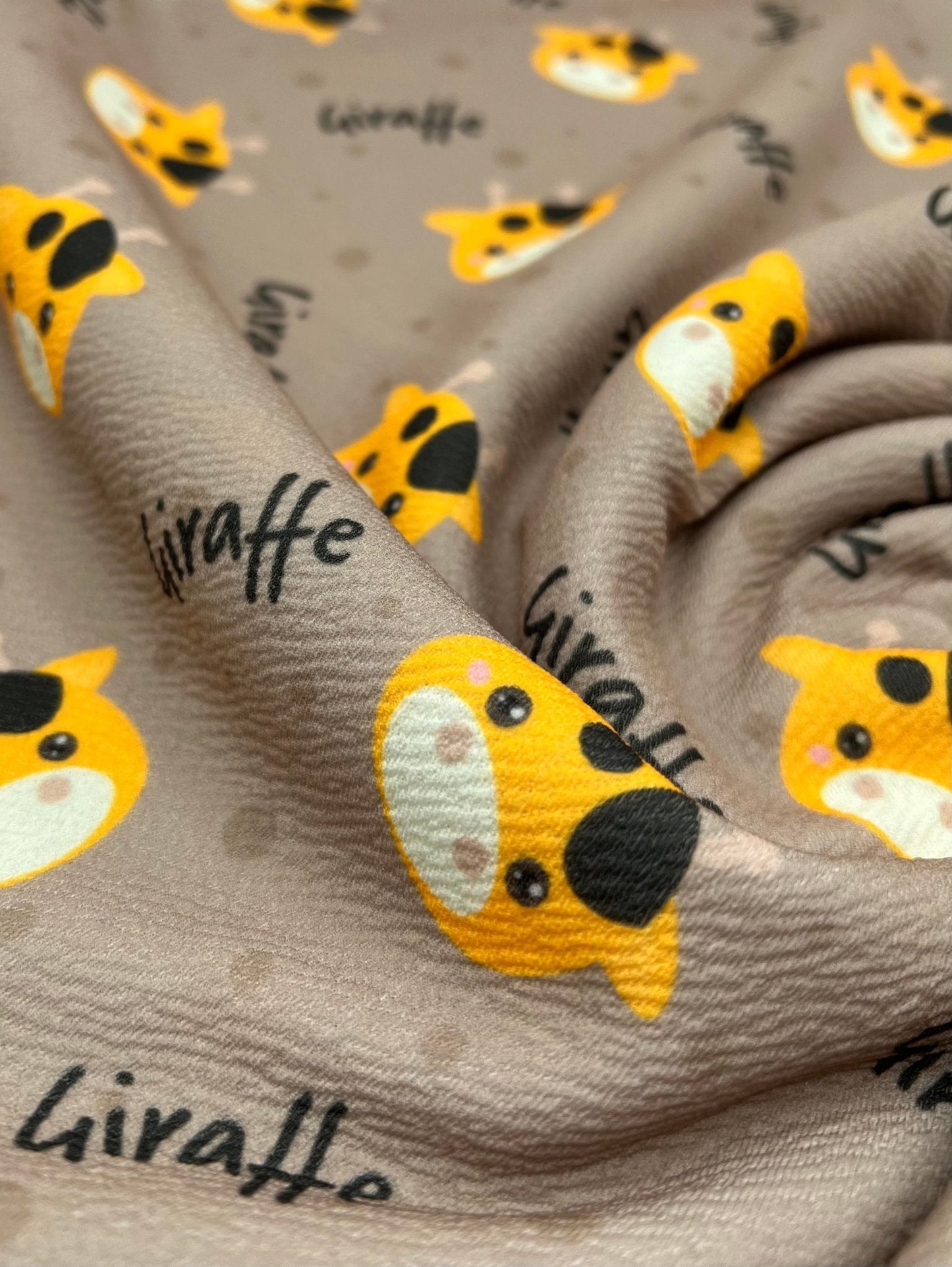 Giraffe Print Liverpool Bullet Stretch Fabric
