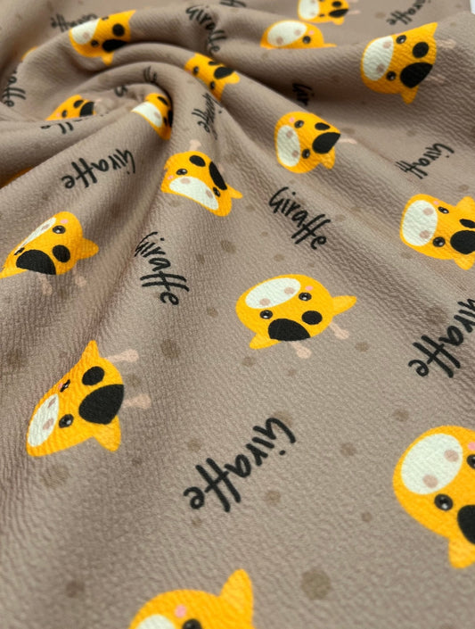 Giraffe Print Liverpool Bullet Stretch Fabric