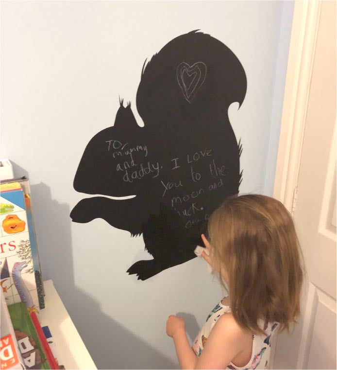 Squirrel Chalkboard Wall Sticker