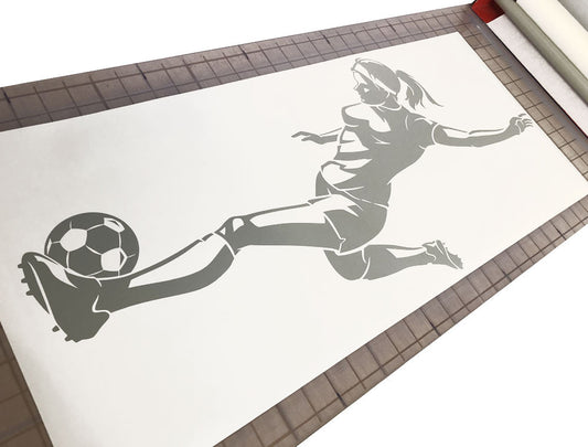Female Footballer Wall Decal – Inspire Her Game with Soccer Room Decor