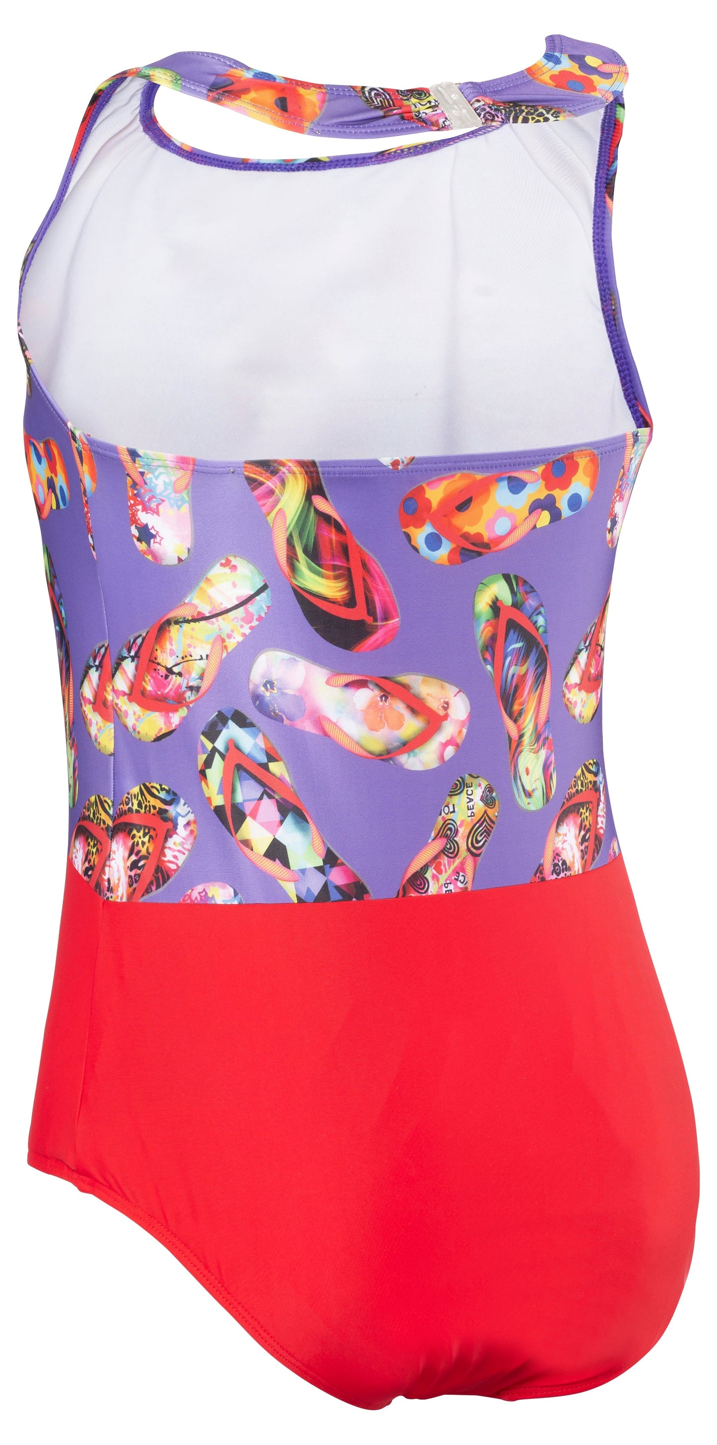 Kes-Vir™ Girls’ Incontinence Swimsuit – Flipflop Halterneck Damson/Rose