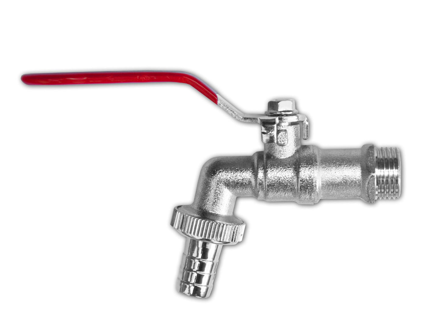 Garden Lever Tap - 3/4 BSPM Inlet - 3/4 Barb Hose - Zinc Nickle Plated Bradas