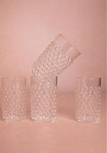 Clear Dew Drop Tumblers - Set Of 4