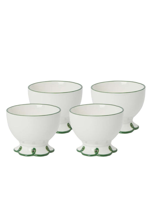 Glorious Green Scalloped Nibbles Bowl - Set of 4