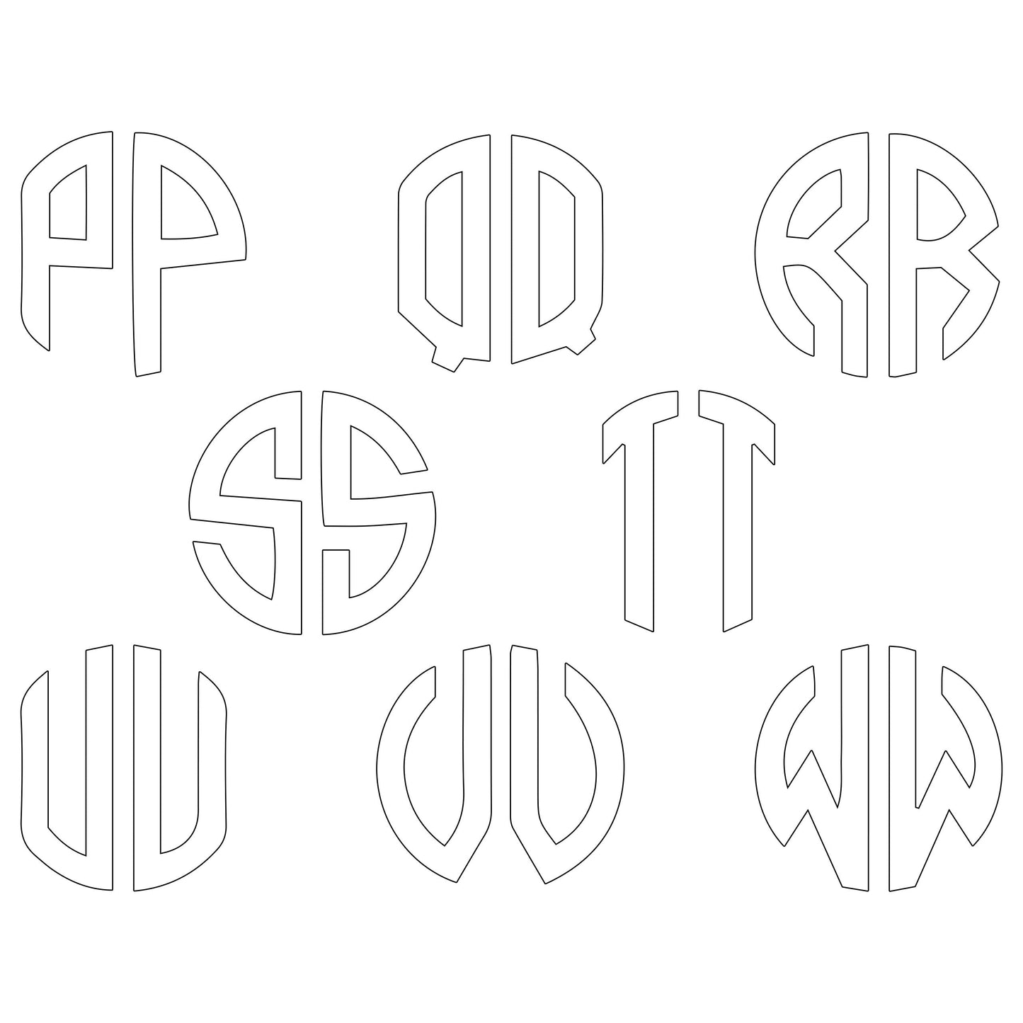Personalised Monogram Initials Iron On Transfer, White
