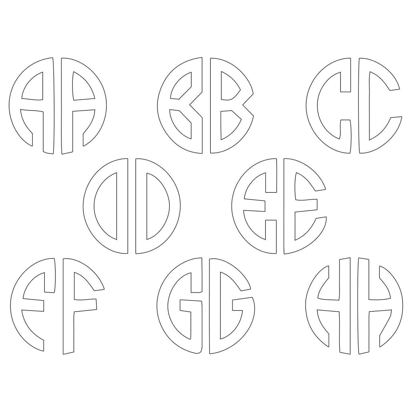 Personalised Monogram Initials Iron On Transfer, White