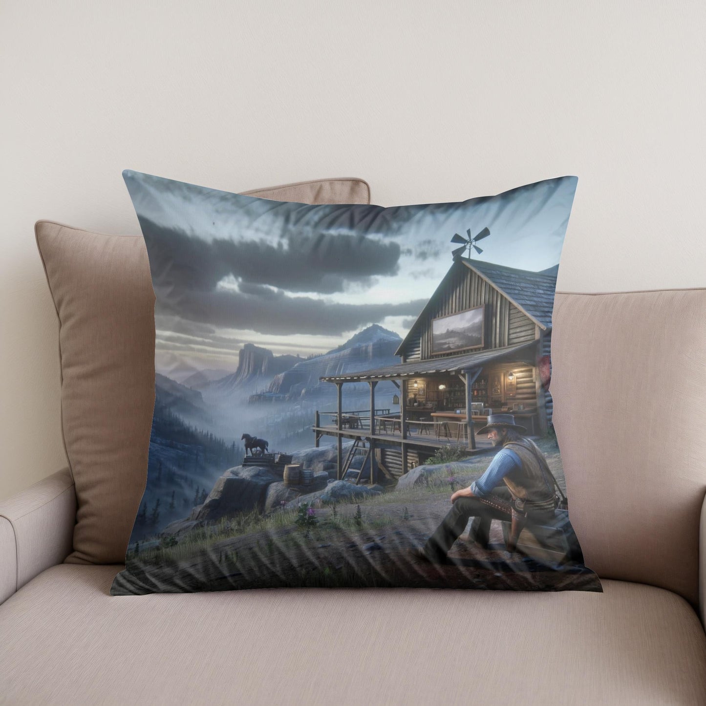 Mystic Horizon Cotton Cushion