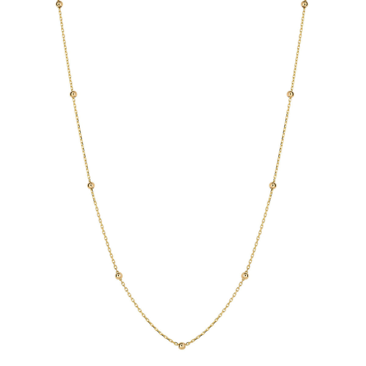 Elements Gold Fine Ball Station Chain Necklace