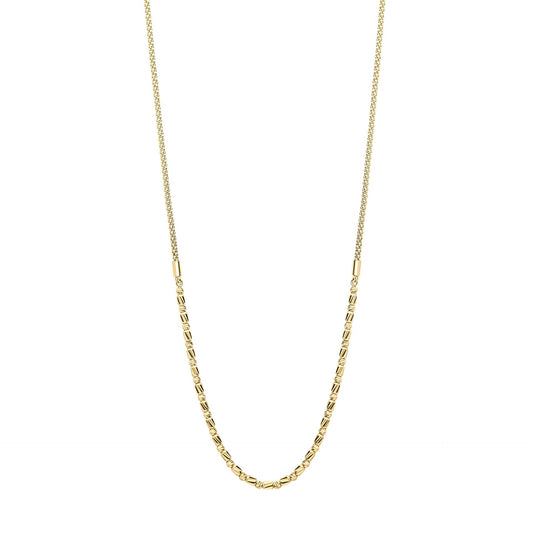 Elements Gold Diamond Cut Bead Bar Necklace