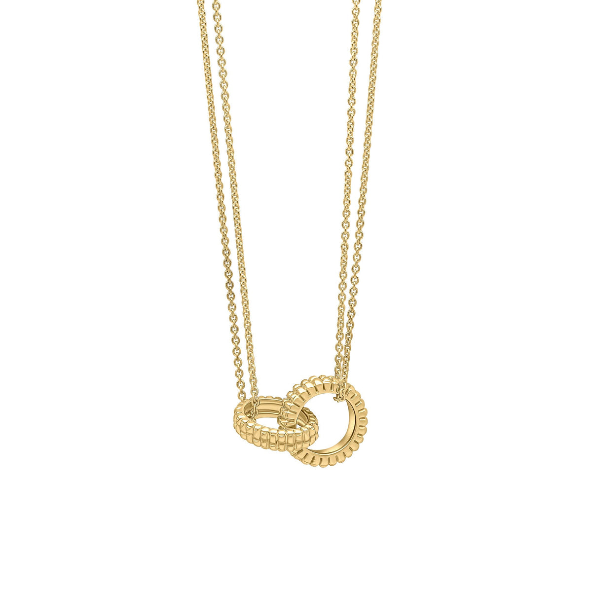 Elements Gold Ridged Texture Interlinking Necklace