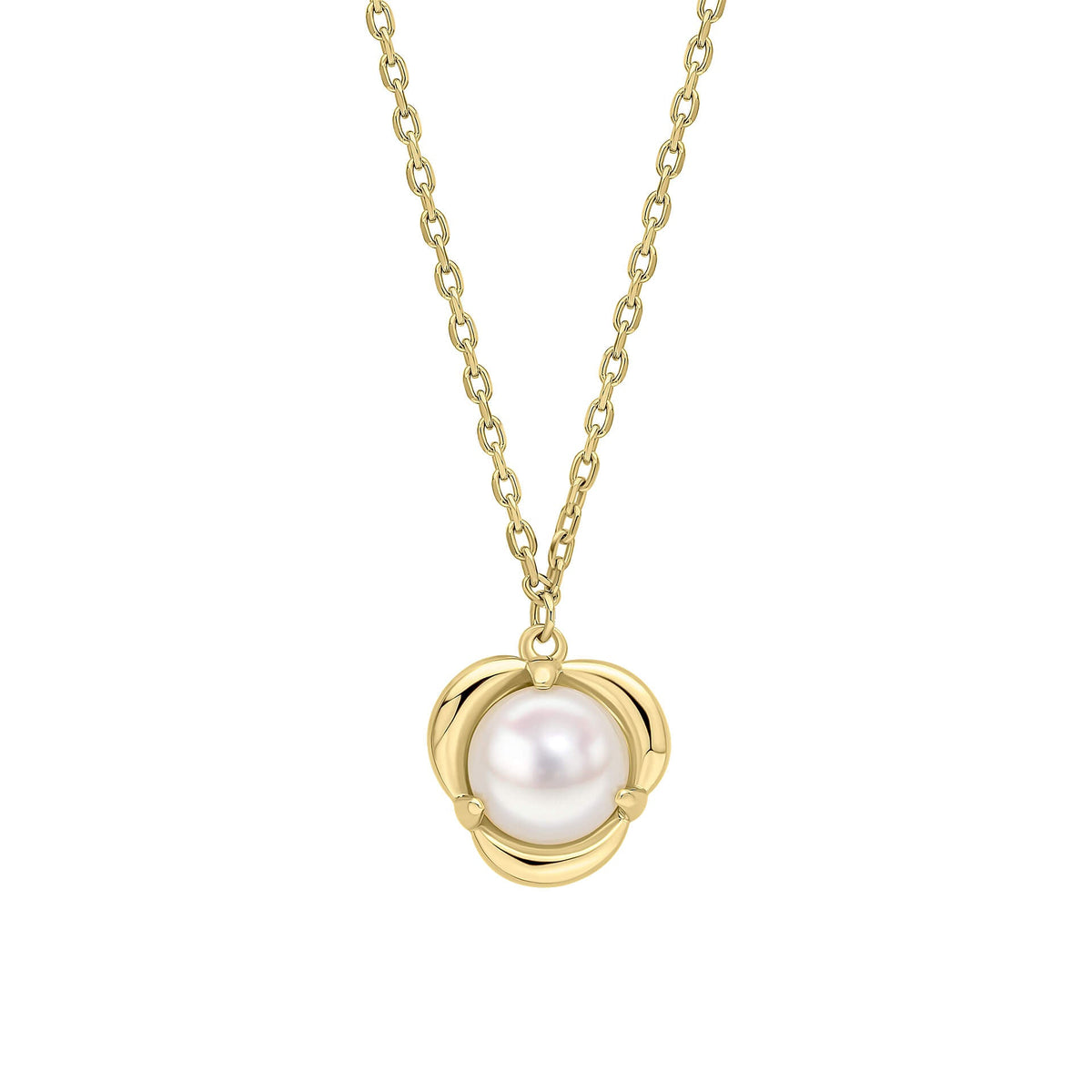 Elements Gold Petal Set Pearl Necklace
