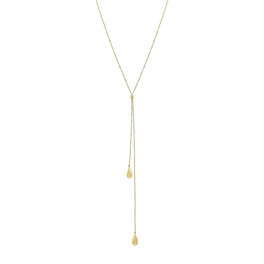 Elements Gold Organic Teardrop Lariat Necklace