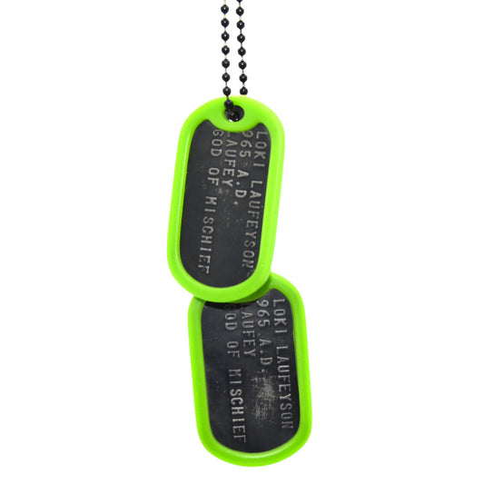 'GOD OF MISCHIEF' LOKI 'ELITE EDITION' Military Dog Tags - Blackened Stainless Steel (LIMITED EDITION)