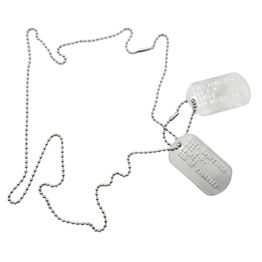 'GOD OF MISCHIEF' LOKI Military Dog Tags - Cosplay Costume Prop Replica - Stainless Steel Chains Included