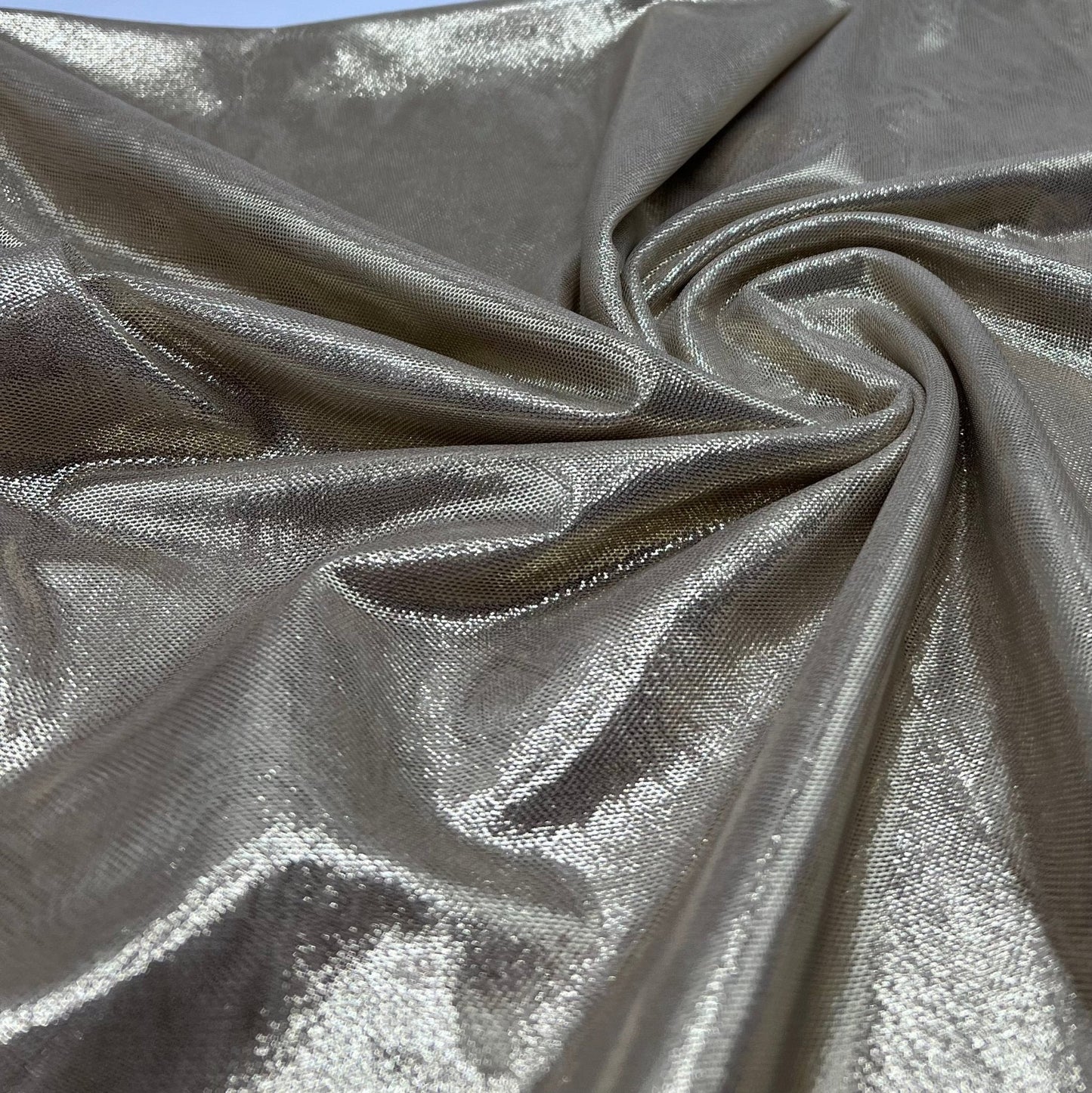Gold Foil Mesh Fabric Stretch