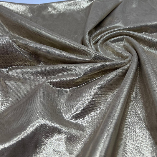 Gold Foil Mesh Fabric Stretch