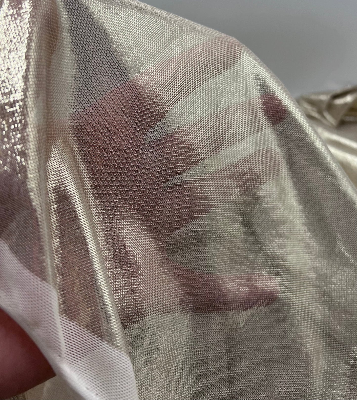Gold Foil Mesh Fabric Stretch